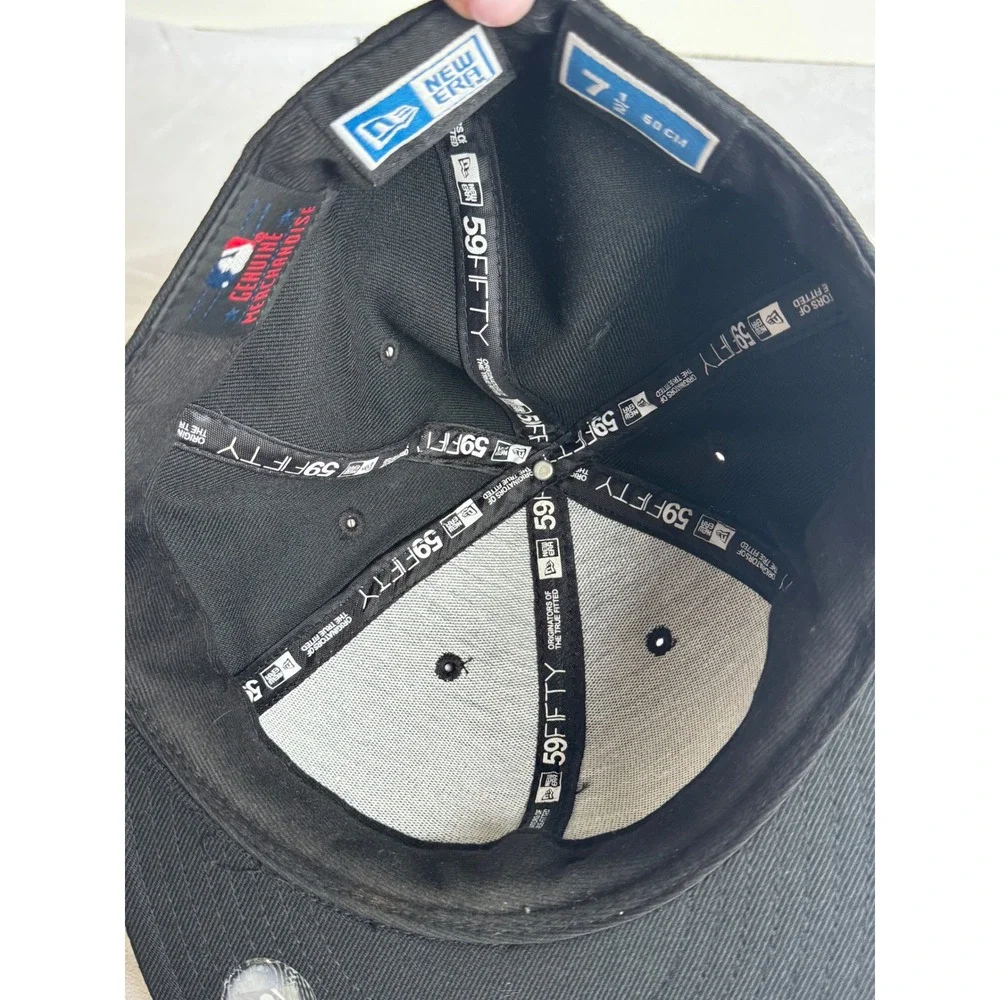 New Era 59FIFTY NY Yankees Fitted Hat‎ 7 1/2 Black on Black MLB Baseball Cap